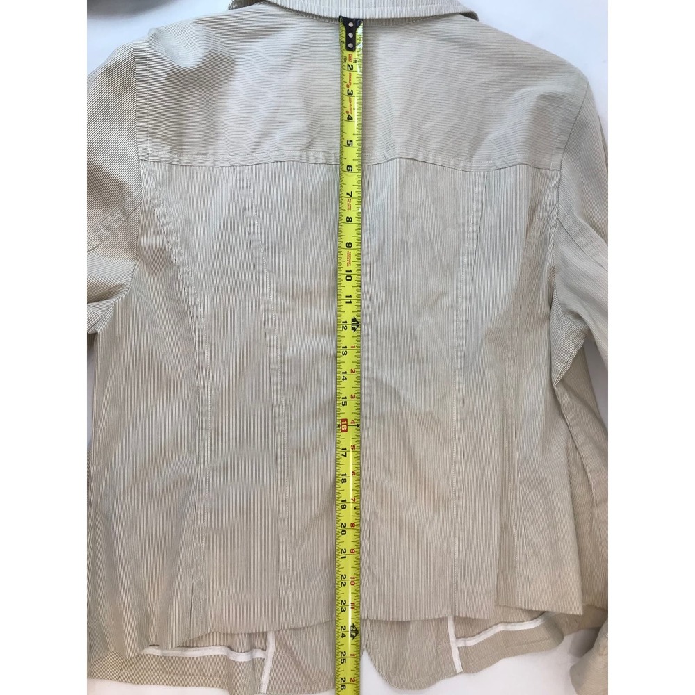 Rafaella Women Jacket Blazer Dobby Stripe Cream Cotton Two Buttons Size 20W - Picture 11 of 12
